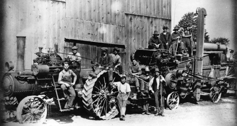 threshing crew & machines